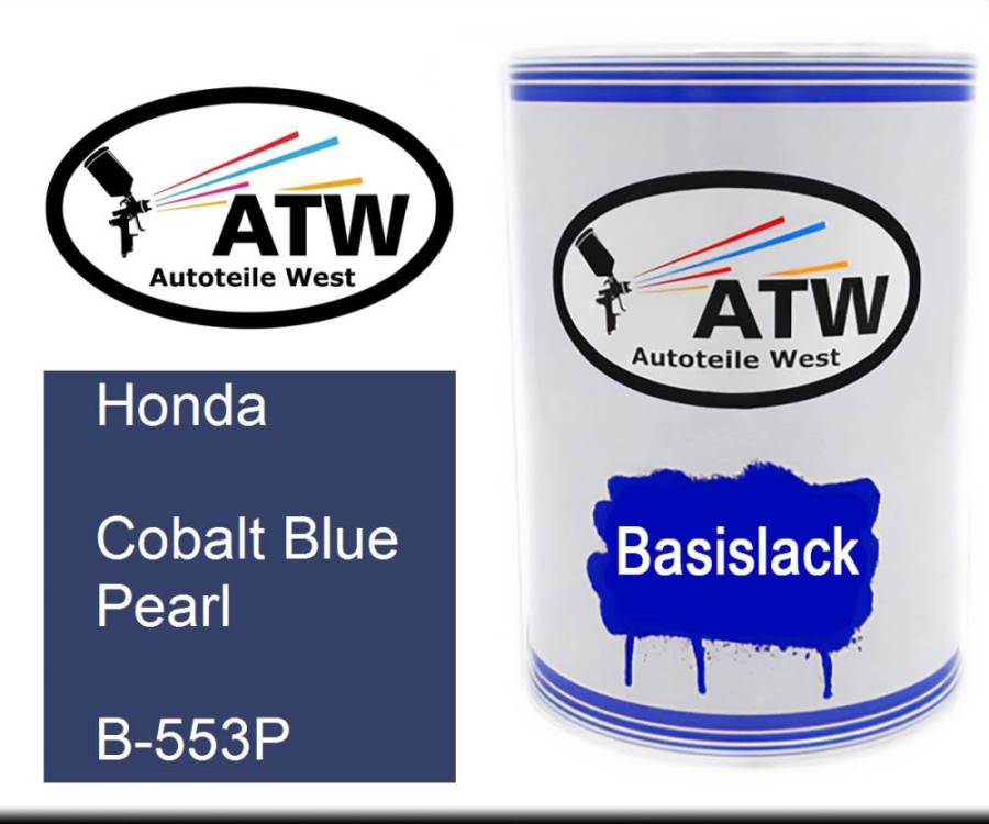 Honda, Cobalt Blue Pearl, B-553P: 500ml Lackdose, von ATW Autoteile West.